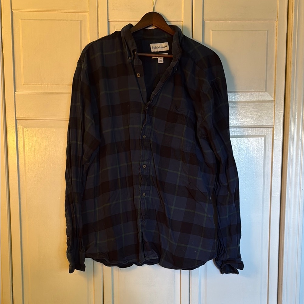 Men's Blue Plaid Shirt
